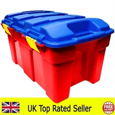 40L HEAVY DUTY RED & BLUE STORAGE BOX TRUNK CHEST KIDS TOYS TOOLS LEGO BOOKS