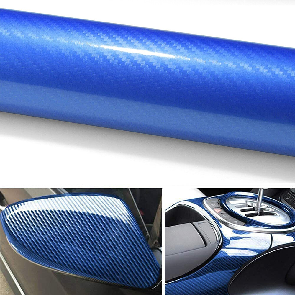 7D Car Interior Wrap Sticker Glossy Carbon Fiber Vinyl Film Car Auto