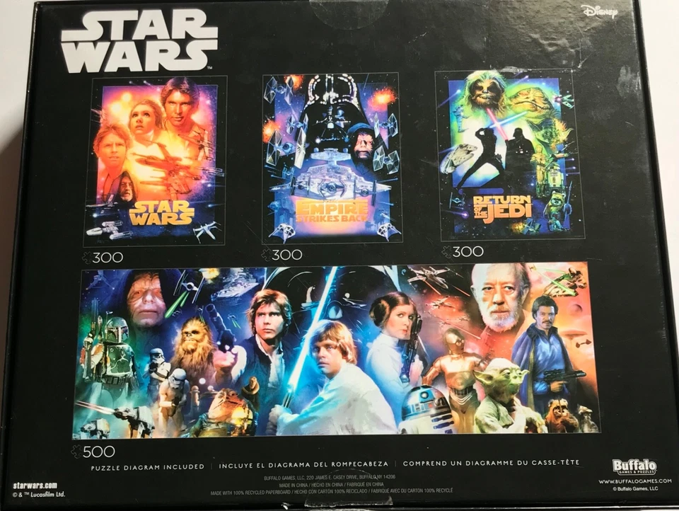 Puzzle 4 en 1 Star Wars, Juegos Disney Buffalo, Sin abrir, Buen estado Foto 4 de 4