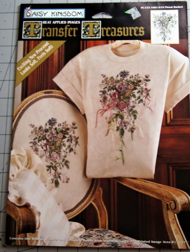 NEW Daisy Kingdom "Floral Basket" Heat Applied Transfer Treasures  - Picture 1 of 2