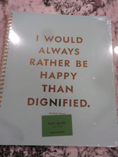 KateSpade Spiral Notebook Charlotte Bronte ALWAYS RATHER BE HAPPY THAN DIGNIFIED