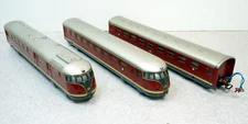 Trix Diesel Railcar Set VT08+VM08 H0/DC Three Piece Set 2 Rail C-7 Condition