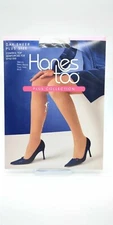 Hanes Too Plus Collection 2Q Control Top Reinforced Toe Barely Black Pantyhose