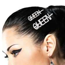 QUEEN hair Pin 2pcs SET / CHOOSE GOLD or SILVER