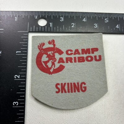 Vintage ? Water Or Snow Ski SKIING Felt Patch Camp Caribou Winslow Maine 451K