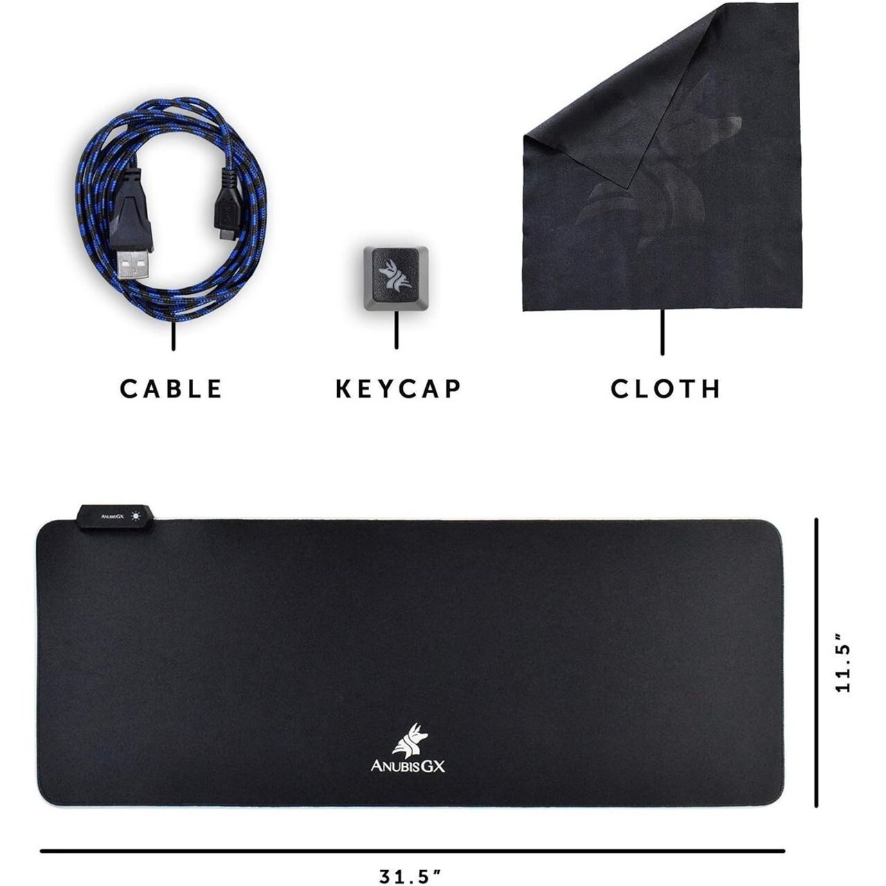 Black XL RGB Gaming Mousepad with Customizable Lighting