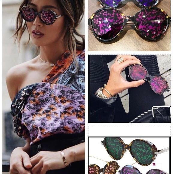CHRISTIAN DIOR UMBRAGE Mirrored Foliage Round Sunglasses  display picture 3