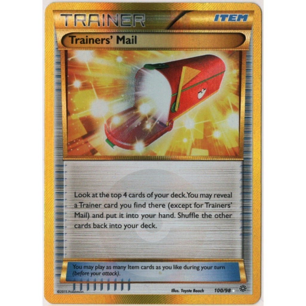 Pokemon Secret Rare 100/98 Trainers Item Card Mail Holo Foil XY Ancient  Origins