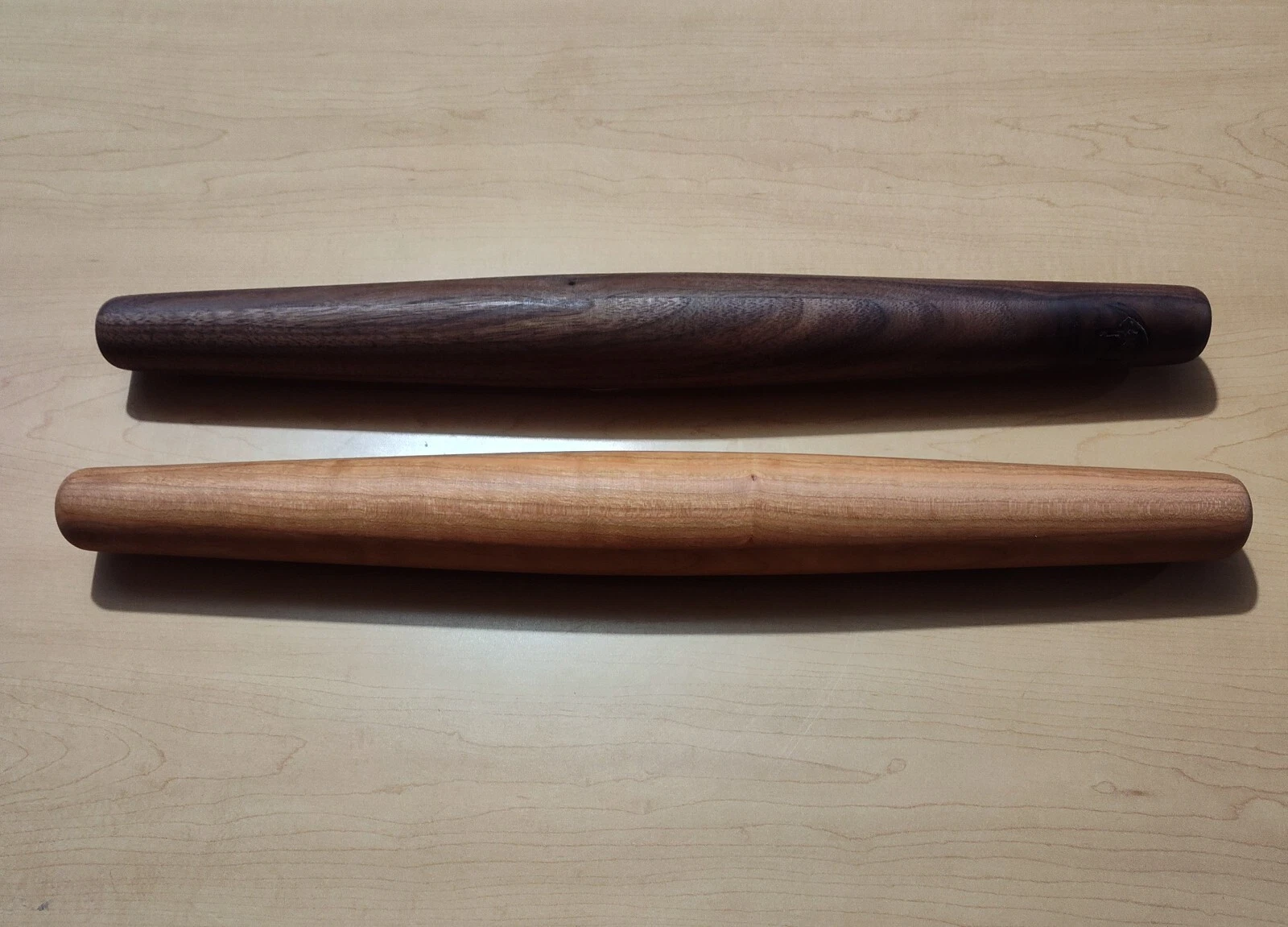 Wood Rolling Pin Amish Handmade - Large French Plain