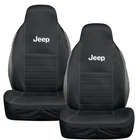 New Jeep Black 2 Front Car Truck SUV Van Bucket Seat Cover White Lettering JEEP