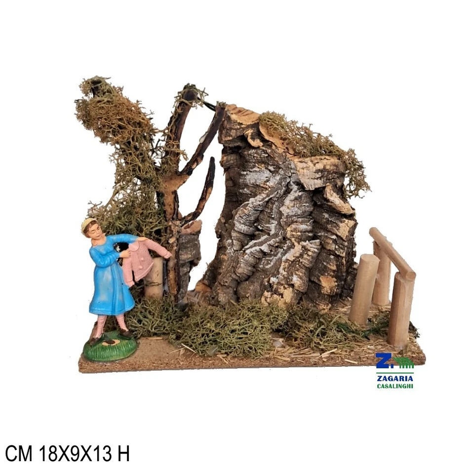 ZAGARIA CASALINGHI AMBIENTAZIONE PASTORELLA SCENARIO PER PRESEPE NATALIZIO SU BASE ART. 03608