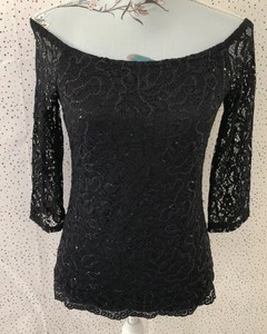 black sequin bardot top