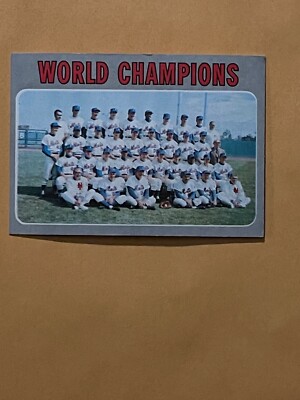 DCC: 1970 Topps NY Mets World Champions #1 VG-EX+ Decently Centered