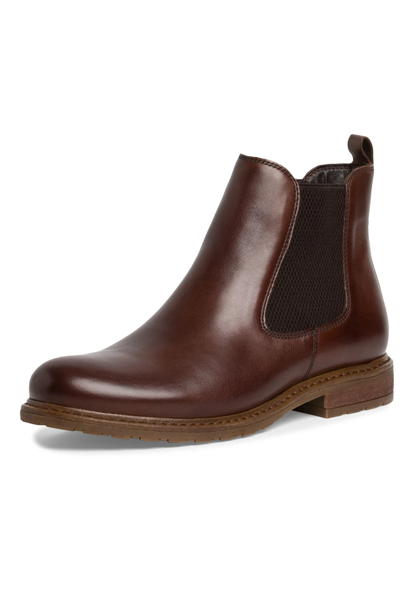 Tamaris Femmes Chelsea Bateau Bottes en Cuir Bottines Braun M2505641