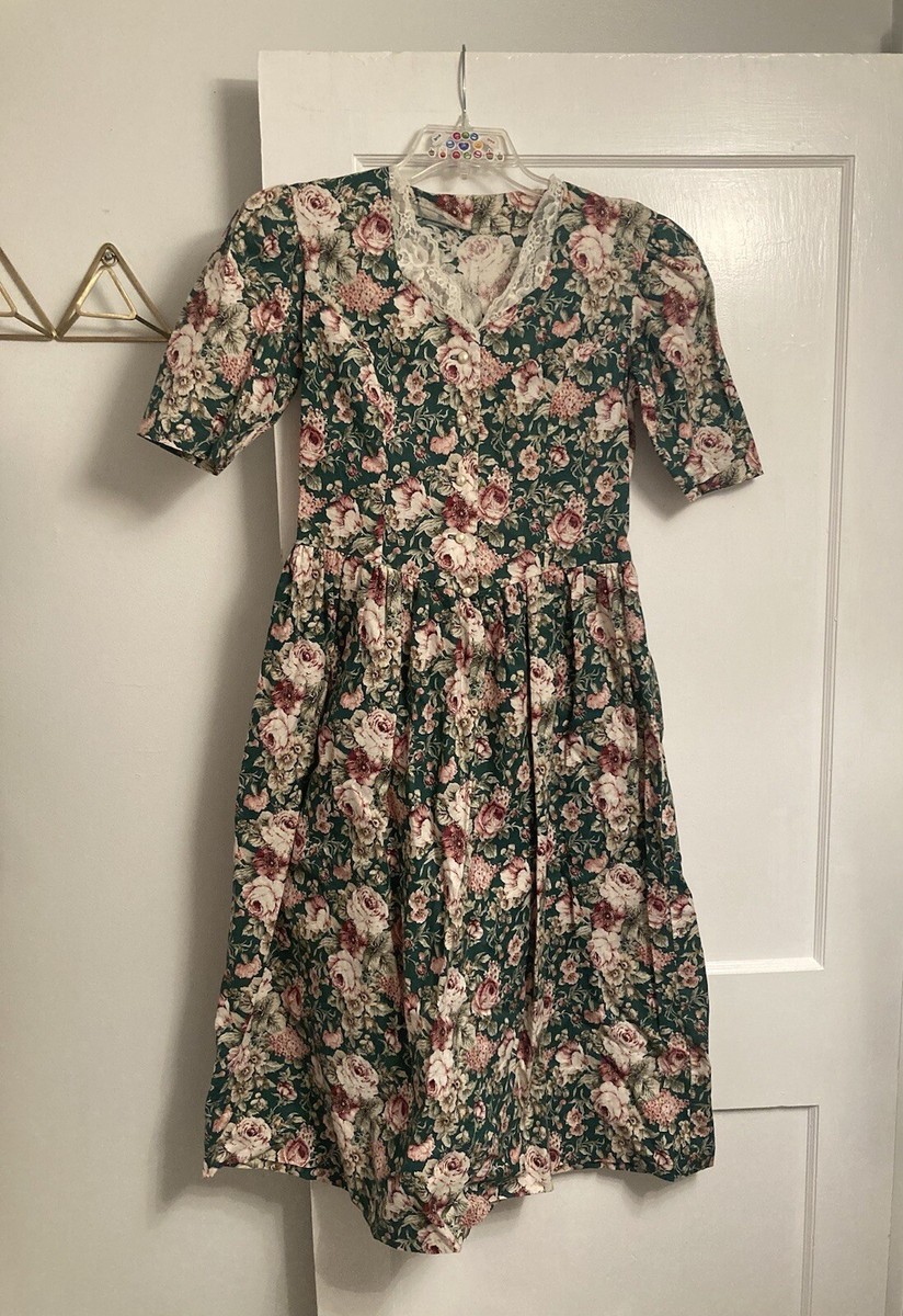 prairie dress short Floral Short Sleeved Prairie Dress With Ties