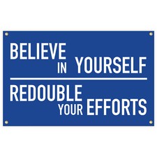Motivational Flag 3x5Ft Gym Office Banner 4 Brass Grommets Inspirational Decor