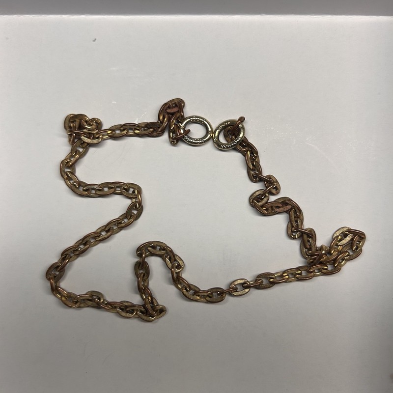 Vintage Louis Vuitton 20” Heavy Gold Tone Chain Necklace Signed LV