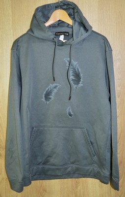 Vincentius Hoodie Grey Feather Logo Top Mens Large L Pullover Sweatshirt