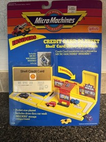 Vintage MICRO MACHINES  Shell Credit Card Playset - all 6 & Extras!