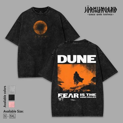 Retro Vintage Dune Fear Is The Mind Killer Cotton T-Shirt, Sci-Fi Quote