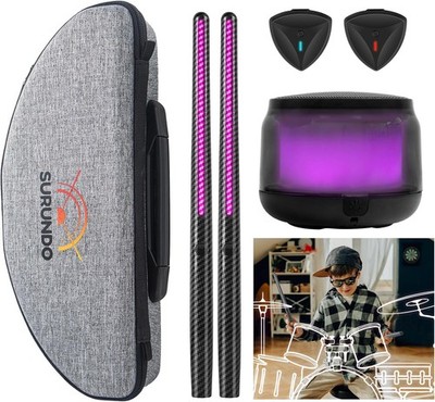 Virtual Air Drum Set, Electric Sticks Kit, Carbon Fiber Black 
