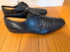 Prada Black Leather Lace-Up Dress Shoes Rubber Sole Men’s Size US 10 UK 9