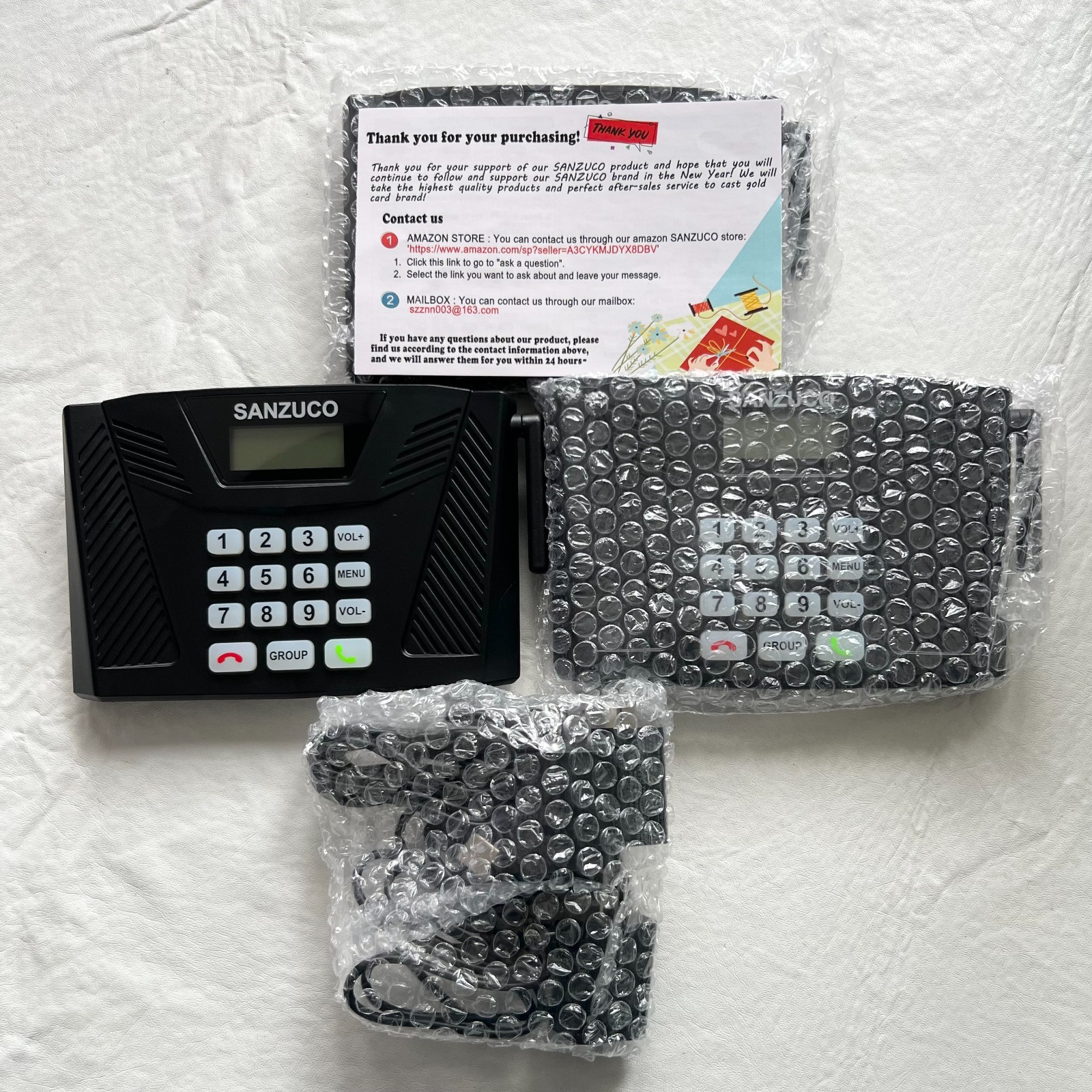 Intercom system Wireless Home Upgrade Hands-Free Sanzuco 3 pack black