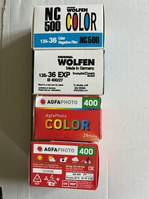 2x Wolfen NC 500 Color Negativ 135-36 Kleinbild Und 2 x AGFA Color 400