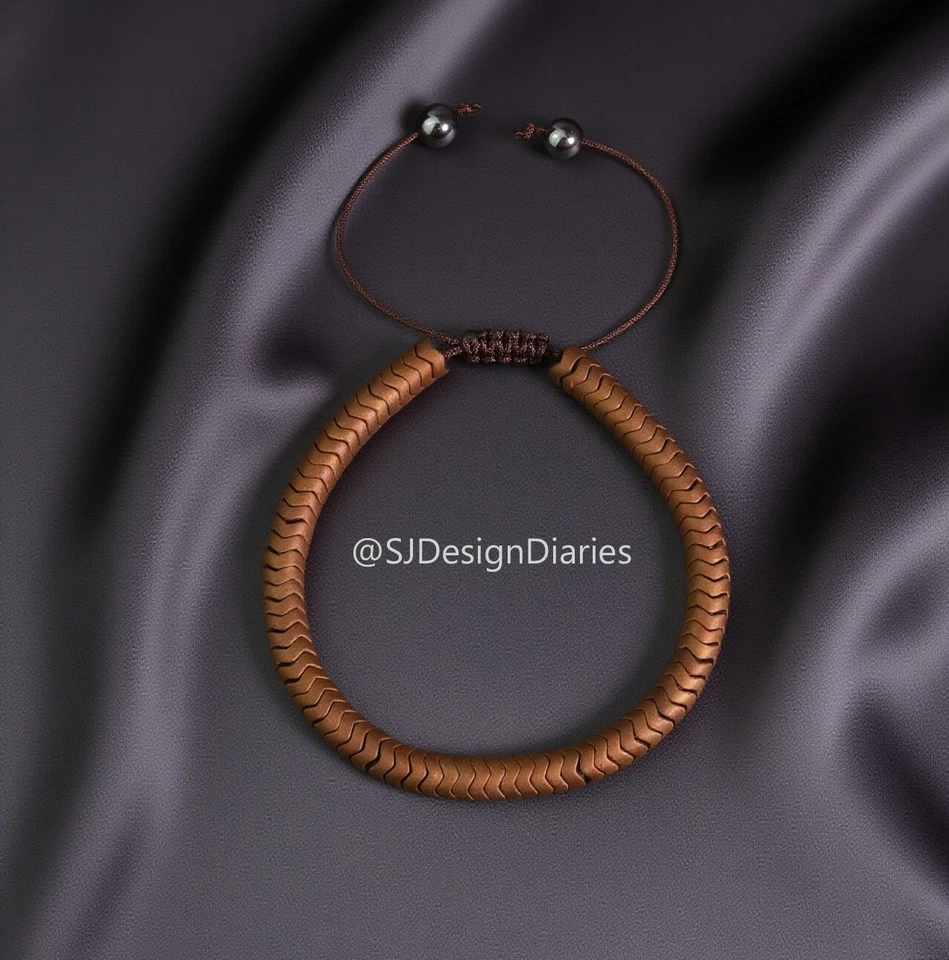 Винтажный бронзовый мужской браслет | регулируемый дизайн шнурка | антикварный медный - Изображение 3 из 3