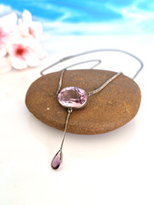 Traumhaftes antikes Collier/Lavaliere Silber 800, Jugendstil um 1910, Amethyst
