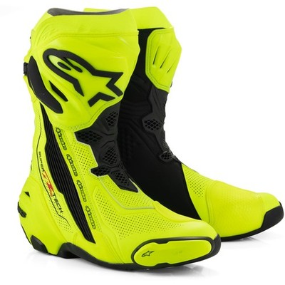 Motorcycle Boots 43 - Alpinestars Supertech R Vented - Fluorescent Yellow-Black