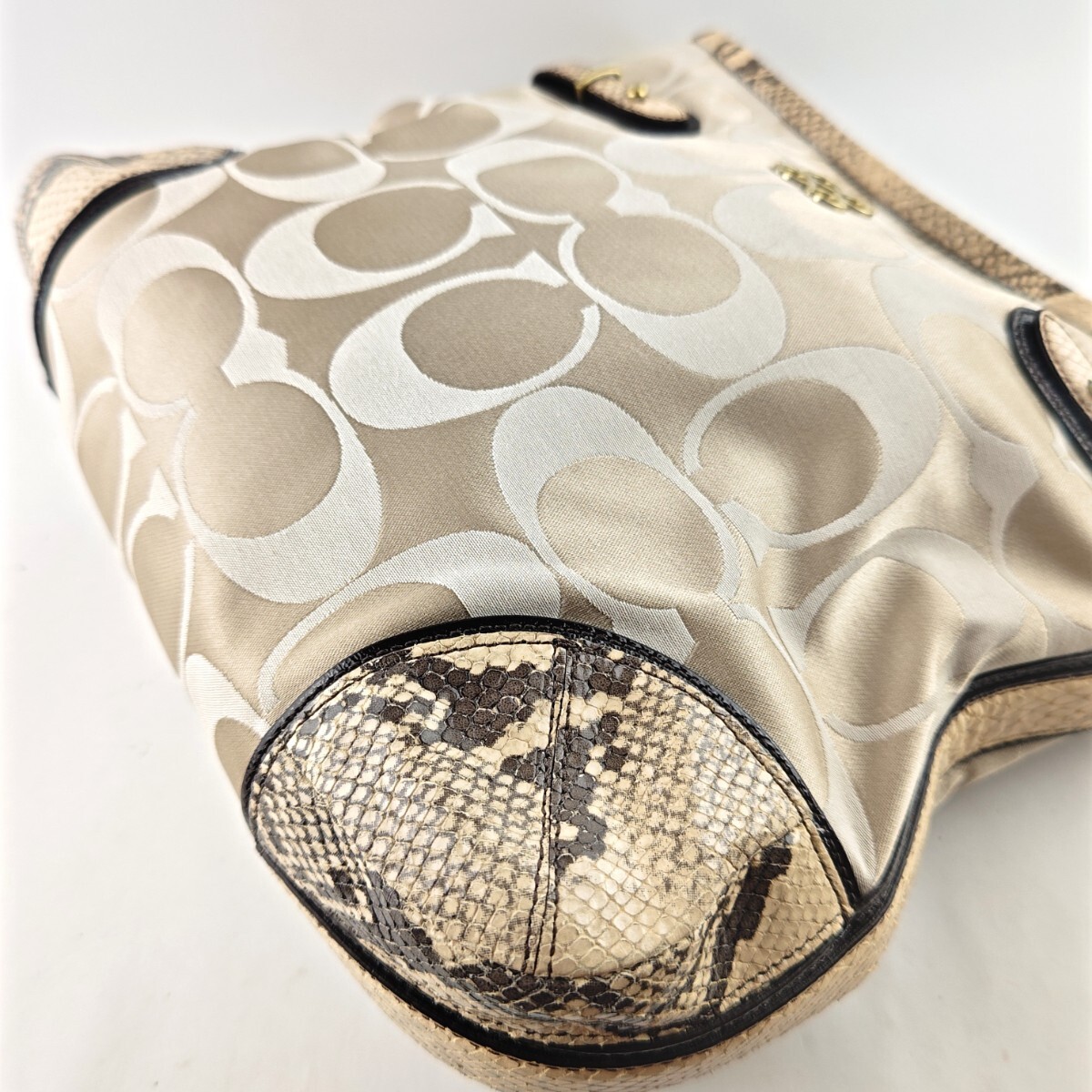 COACH Signature Colette Satchel Python Leather Ca… - image 6