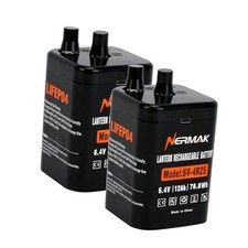 6 Volt 12Ah Lithium Ion Heavy Duty Lantern Battery 2 Pack, 6V 12Ah 2-Pack 