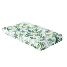 Tropical Leaf Baby Changing Pad Cover 16x32 Inch Soft Cotton Muslin