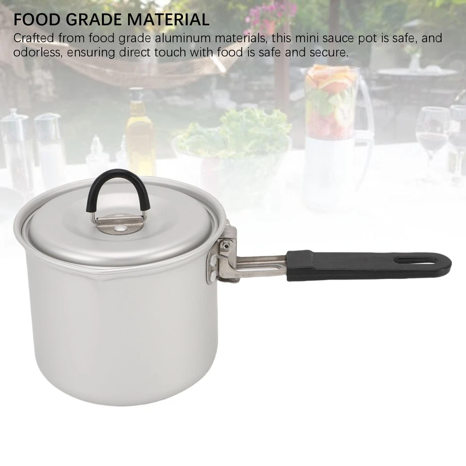 Small Milk Pot Portable Aluminum Fast Heating Foldable Camping Pot For Outd BAJ - Image 4 of 4