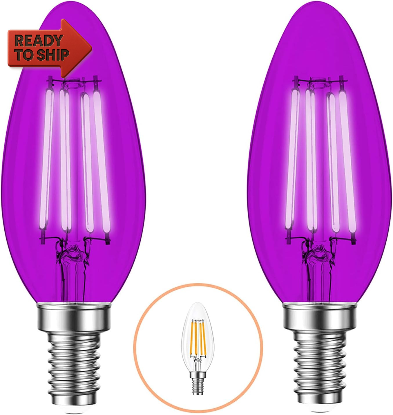 &ndash; E12 Candelabra Bulb 4w 40 Watt Equ