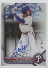 2022 Bowman Chrome Prospect Refractor 164/499 Yhoswar Garcia #CPA-YG Auto 0f5t