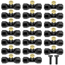 20 Pack Brass Mister Nozzles with 20 Pack Misting Nozzle Tees with 2 Pack End...