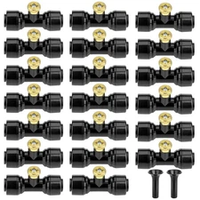 20 Pack Brass Mister Nozzles with 20 Pack Misting Nozzle Tees with 2 Pack End...