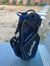 TaylorMade Pro Golf Cart Bag 14-Way Divider Black Grey Blue Bag