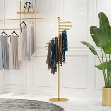 Freestanding Pants Hangers, Metal Scarf Organizer Display Rack with 30 Hanger...