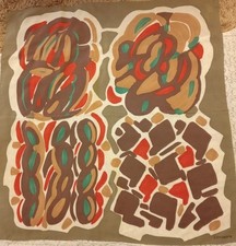 PIETRO CONSAGRA * RARA SCIARPA ITALIANA SETA DI LUSSO con DESIGN ASTRATTO CONSAGRA