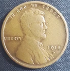 **KEY DATE** 1914-D Lincoln Wheat Penny Cent - Fine Condition BN