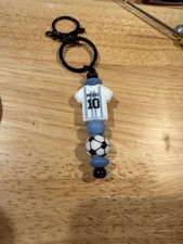 Lionel Messi Argentina No. 10 Jersey Silicone Bead Keychain