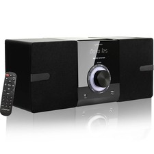 Compact Stereo System Speakers with CD Player, Bluetooth, FM Radio, Aux-in, USB-