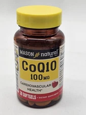 Mason Natural CoQ10 100mg Co Q10 Cardiovascular Health 30 Softgels Exp 7/26