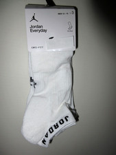 Nike Jordan 3-PACK NO SHOW Socks DX9656 Dri-Fit WHITE men's extended XL 12-15