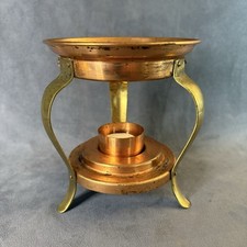 Aurus Portugal Copper Brass Chafing Dish Stand Warmer Holder Vintage MCM