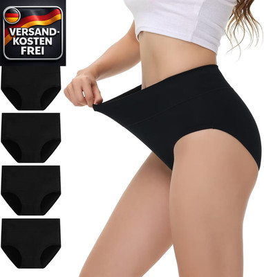 Damen Unterhosen Baumwolle 5er Pack Hohe Taille Bauchweg atmungsaktiv