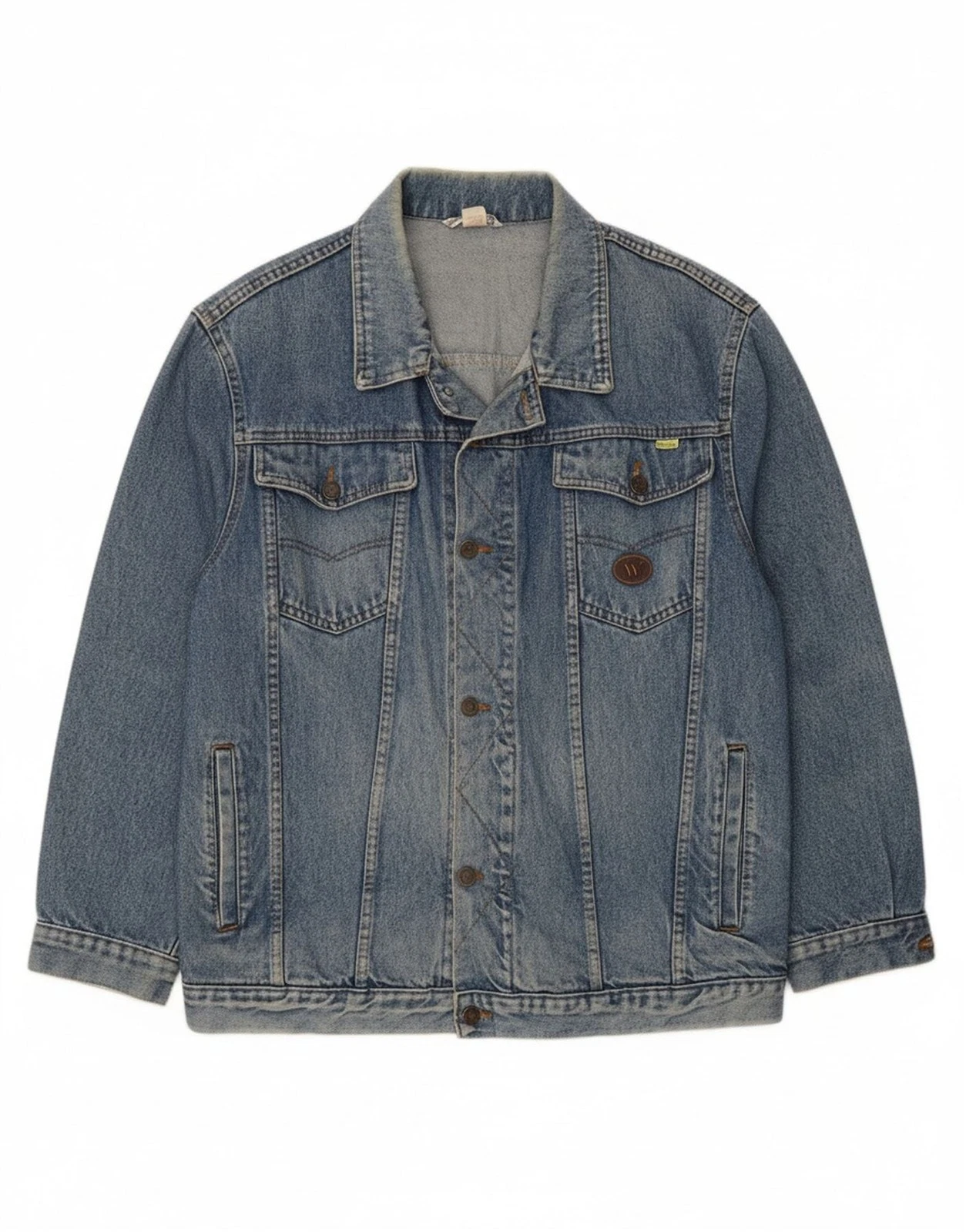 WAMPUM Mens Denim Jacket UK 42 XL Blue Cotton DC05